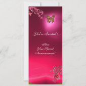 Invitation PAPILLON RUBIS , rouge rose violet vif (Dos)