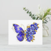 Invitation Papillon Saphir Fleur (Debout devant)