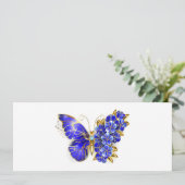 Invitation Papillon Saphir Fleur (Debout devant)