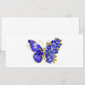 Invitation Papillon Saphir Fleur (Devant / Derrière)