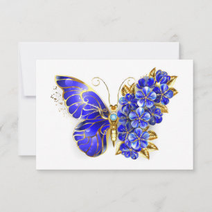 Invitation Papillon Saphir Fleur