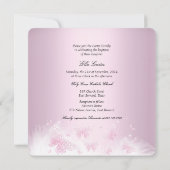 Invitation Papillon scintillant blanc rose Baptême (Dos)