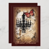 Invitation papillon steampunk paris chandelier vintage (Devant / Derrière)