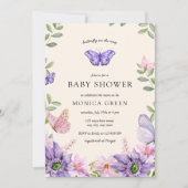 Invitation Papillon sur le chemin Baby shower du jardin de pr (Devant)