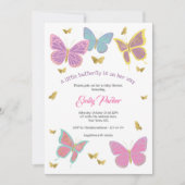 Invitation Papillon, Thèmes de Baby shower des filles, (Devant)