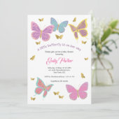 Invitation Papillon, Thèmes de Baby shower des filles, (Debout devant)