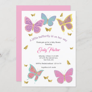 Invitation Papillon, Thèmes de Baby shower des filles,