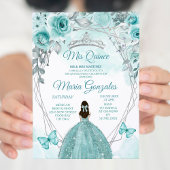 Invitation Papillon Turquoise Turquoise Aqual Mis Quince Anni