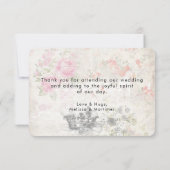 Invitation Papillon Vert sur Collage Chic Vintage Merci (Dos)