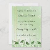 Invitation Papillon vert sur vert clair - mariage (Devant)