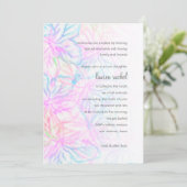 Invitation Papillon vert violet rose bat mitzvah Turquoise (Debout devant)