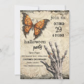 Invitation Papillon victorien | Skeleton | Halloween gothique (Devant)