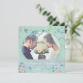 Invitation Papillon Vintage avec Photo Personnalis (Debout devant)