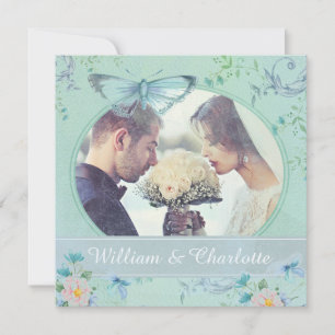 Invitation Papillon Vintage avec Photo Personnalis