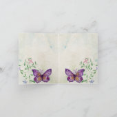Invitation Papillon violet à aquarelle personnalisé (Intérieur)