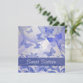 Invitation Papillon Violet Bulles Étoile Sweet Seize Ans (Debout devant)