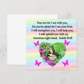 INVITATION PAPILLON VIOLET ISAÏE 41:10 VERSSET BIBLIQUE (Devant / Derrière)