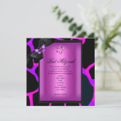 Invitation Papillon violet rose bat mitzvah (Debout devant)