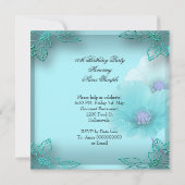 Invitation Papillon violet turquoise Fête d'anniversaire Femm (Dos)