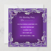 Invitation Papillons 13ème anniversaire fête Bright violet (Dos)