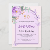Invitation Papillons à arc rose rose violet Anniversaire (Devant)