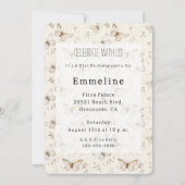 Invitation Papillons à la crème chic Anniversaire (Devant)