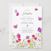 Invitation Papillons à vie Fleur sauvage Love Fête des mariée (Devant)