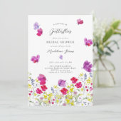 Invitation Papillons à vie Fleur sauvage Love Fête des mariée (Debout devant)