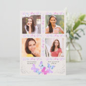 Invitation Papillons aquarelle 4 Photo Quinceanera (Debout devant)