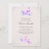 Invitation Papillons aquarelle 4 Photo Quinceanera (Dos)
