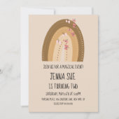 Invitation Papillons arc-en-ciel Bohême Main dessinée Anniver (Devant)