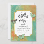 Invitation Papillons aux couleurs du sud-ouest Fête d'anniver (Devant)