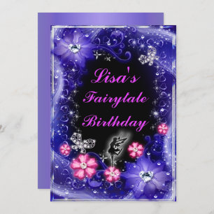 Invitation Papillons aux fées magiques Anniversaire des fleur