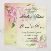 Invitation Papillons aux fleurs de cerisier d'aquarelle (Devant / Derrière)