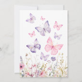 Invitation Papillons baby shower rose et pourpre (Dos)