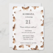 Invitation Papillons blancs Brown Anniversaire (Devant)