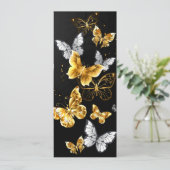 Invitation Papillons blancs et dorés (Debout devant)