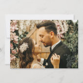 Invitation Papillons bleu corail encre art mariage photo (Dos)