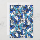 Invitation Papillons bleus et blancs Morpho Monarch (Dos)