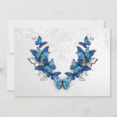 Invitation Papillons bleus et blancs Morpho Monarque (Dos)