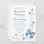 Invitation Papillons bleus et perruques Quinceanera (Devant)