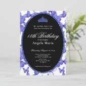 Invitation Papillons bleus pour les 18 ans (Debout devant)