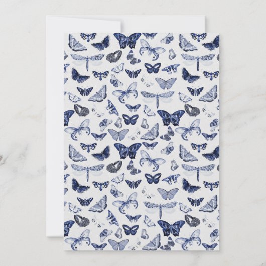 Invitation Papillons bleus vintages (Dos)