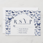 Invitation Papillons bleus vintages (Devant)