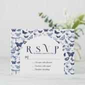 Invitation Papillons bleus vintages (Debout devant)