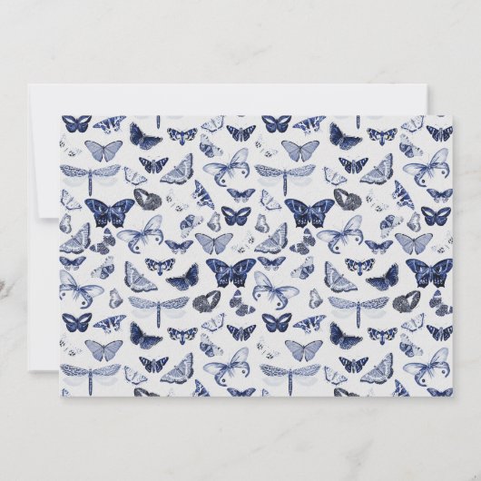 Invitation Papillons bleus vintages (Dos)