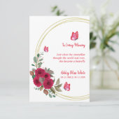 Invitation Papillons botaniques floraux Funérailles Chers (Debout devant)