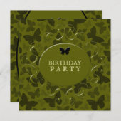 Invitation Papillons Camouflage (Devant / Derrière)
