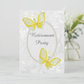 Invitation Papillons Chic Damask Retraite Double Côté (Debout devant)