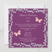 Invitation Papillons Chic et Diamants 60e Anniversaire (Dos)